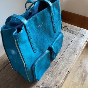 Matt & Nat vegan expandable tote bag - beautiful blue color
